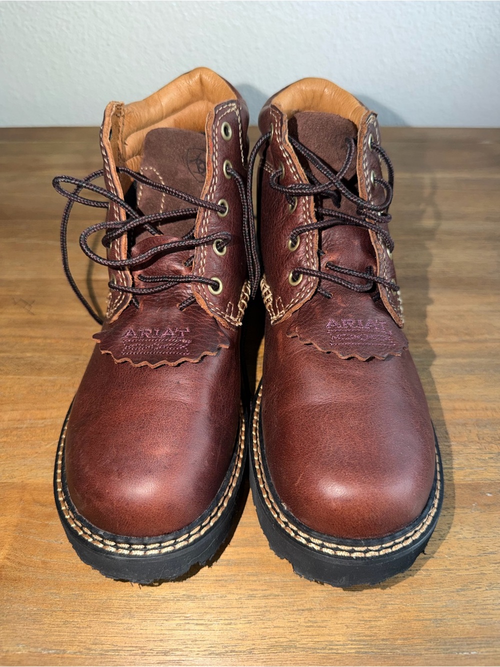 Ariat Men's Chocolate Brown Leather Lace-Up Work Boots